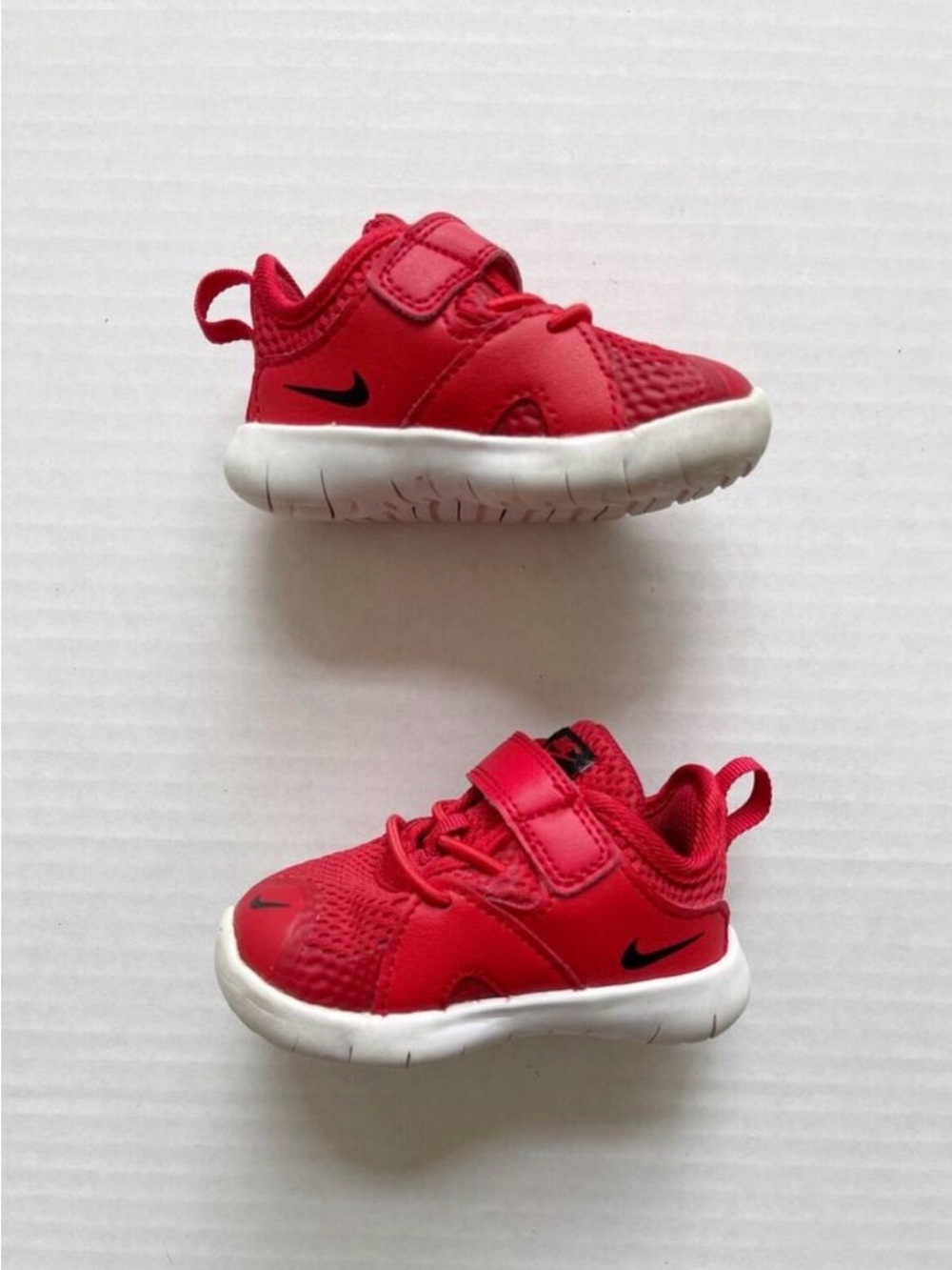 Nike Kids Red Mesh Sneakers with Black Swoosh